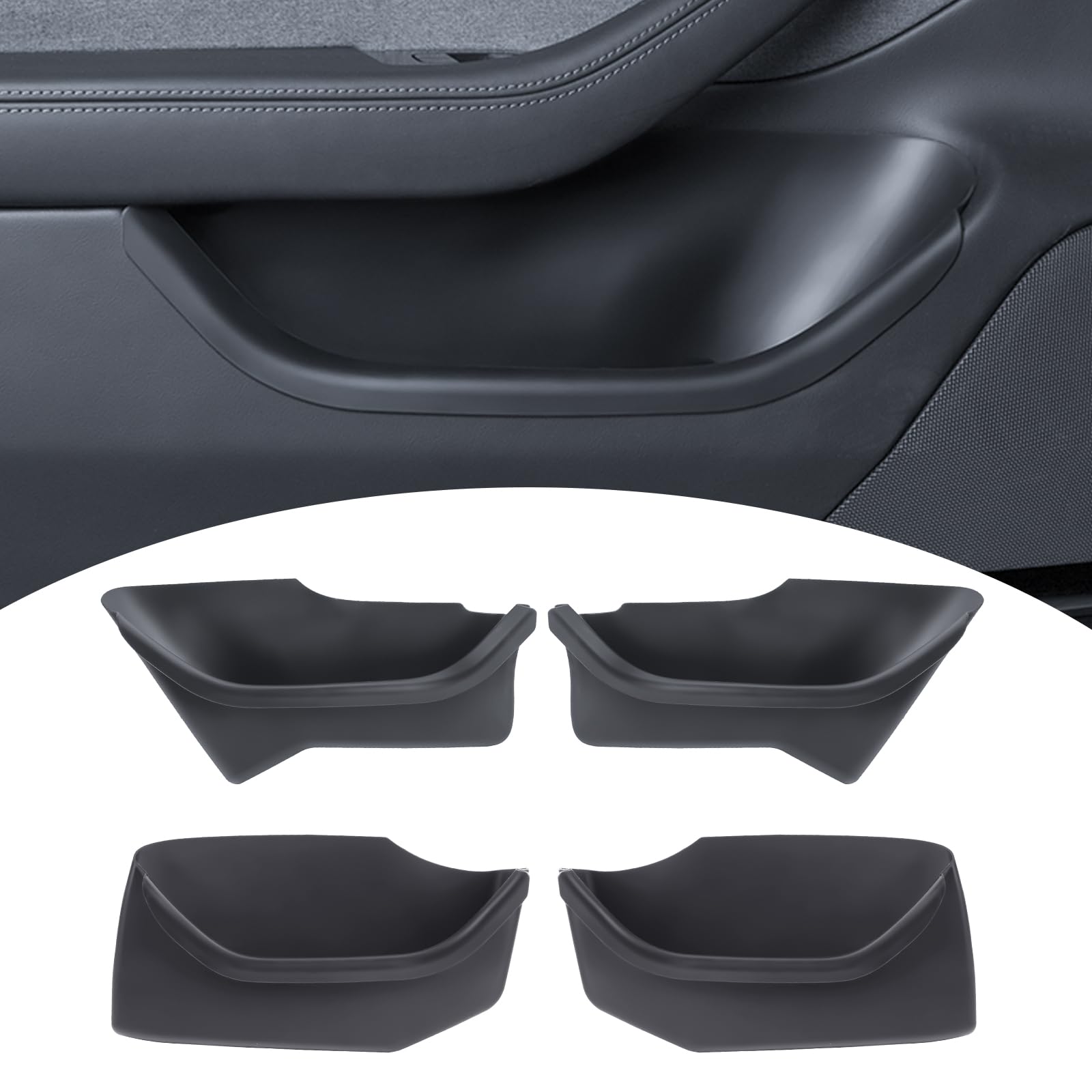 PUOENI Juniper door side organizer front view for Model Y