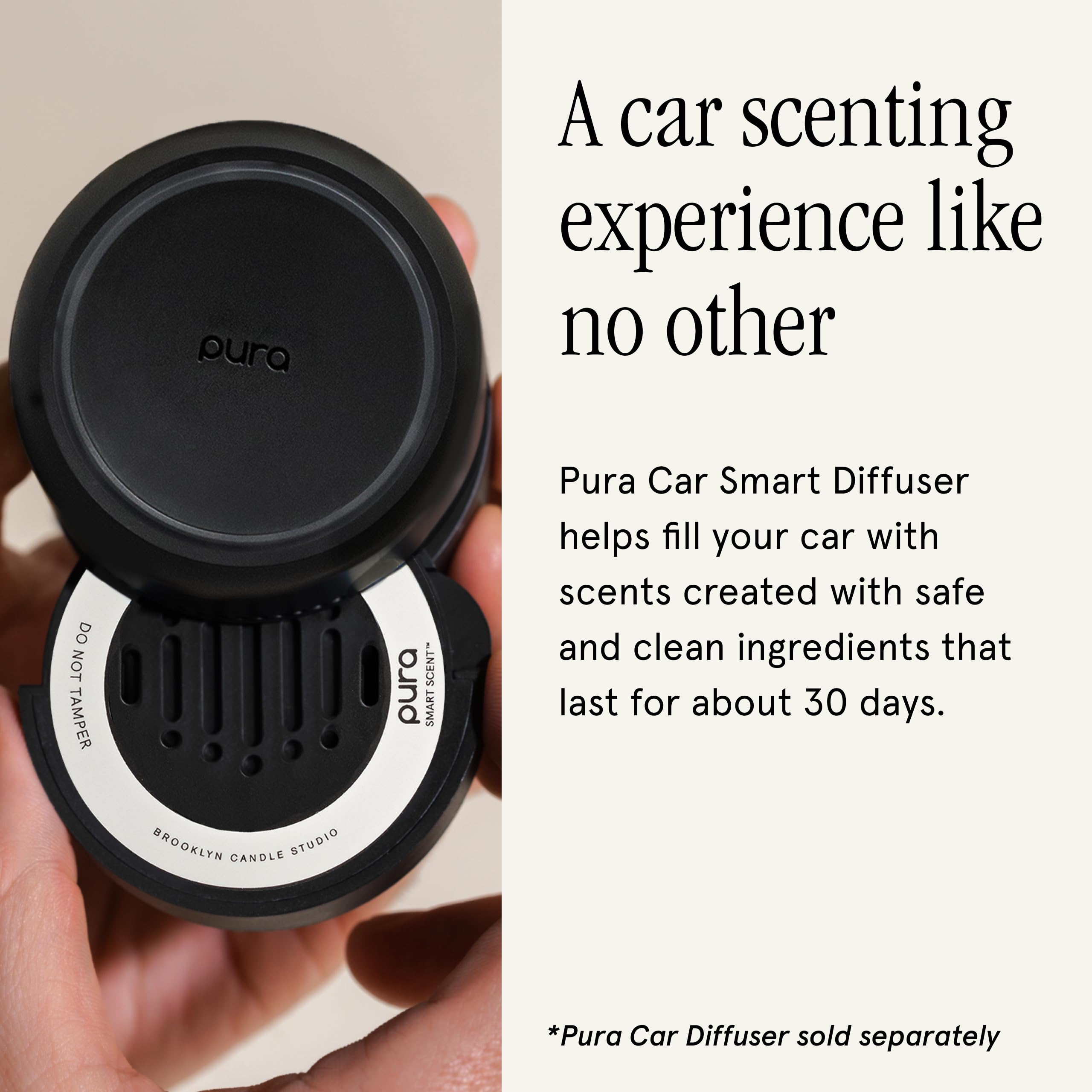 Pura refill packaging highlighting a 30-day fragrance duration