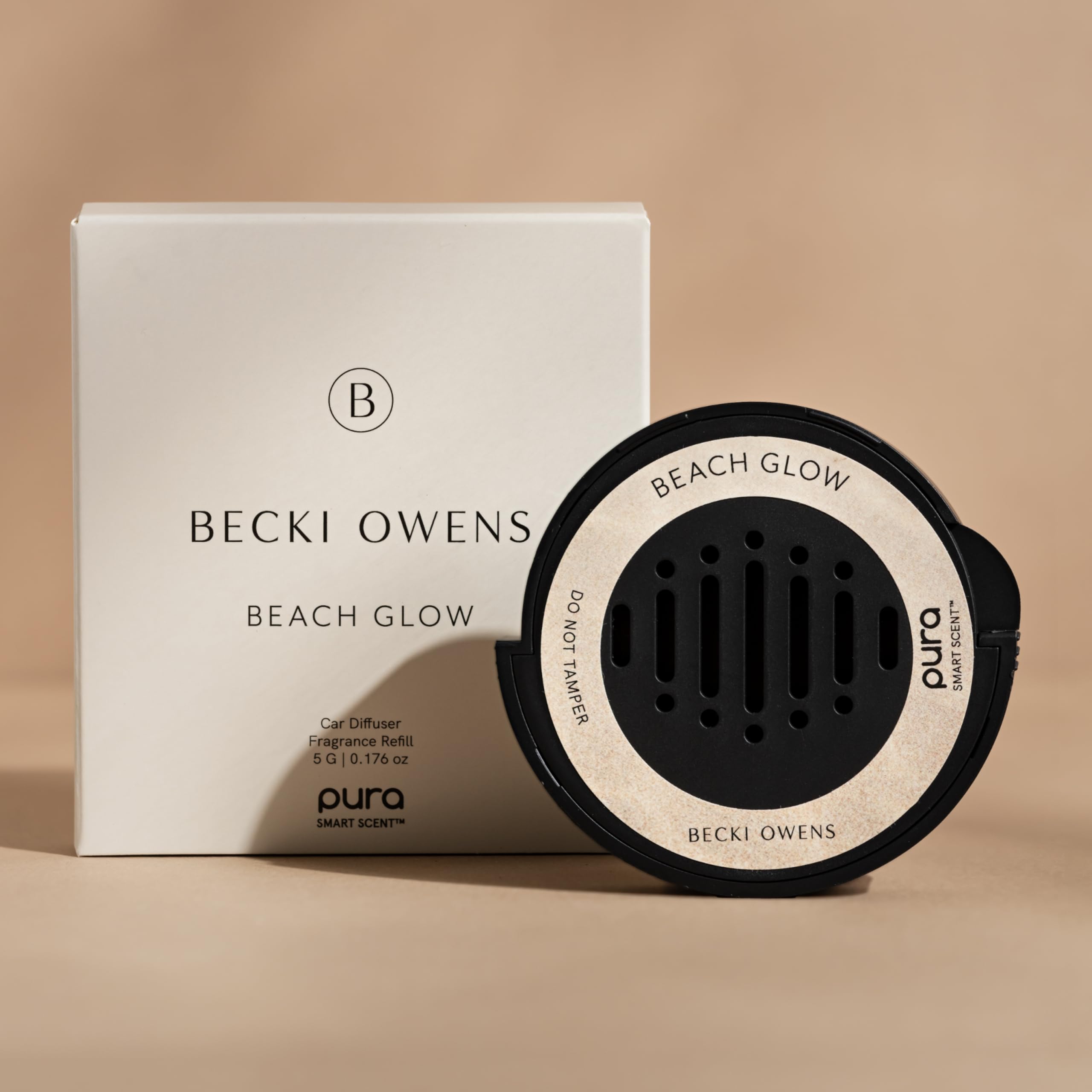 Pura Becki Owens Beach Glow in-car diffuser demonstrates long-lasting fragrance during drives