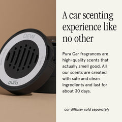 Pura car diffuser refill featuring sandalwood, amber, and musk for a warm interior.