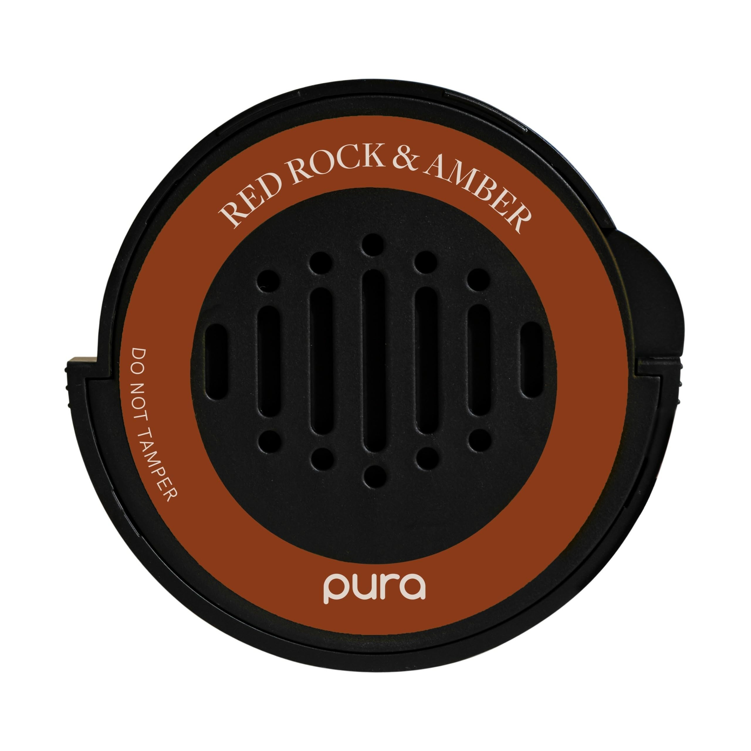 Pura car scent refill with red rock amber for a refined cabin.
