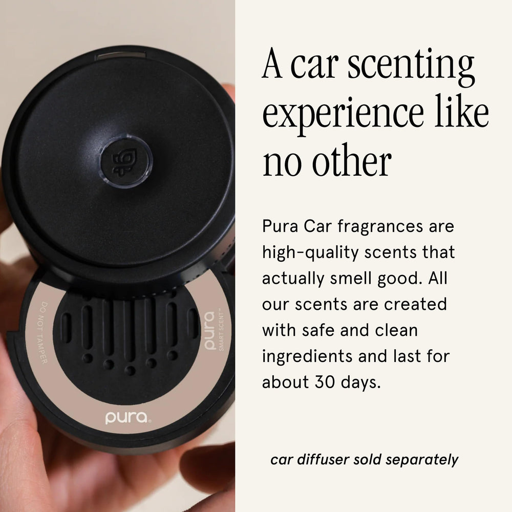Pura car scent refill with sheer-musk for a soft, clean finish.