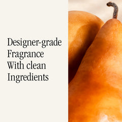 Close-up of pear and bergamot notes for a bright scent