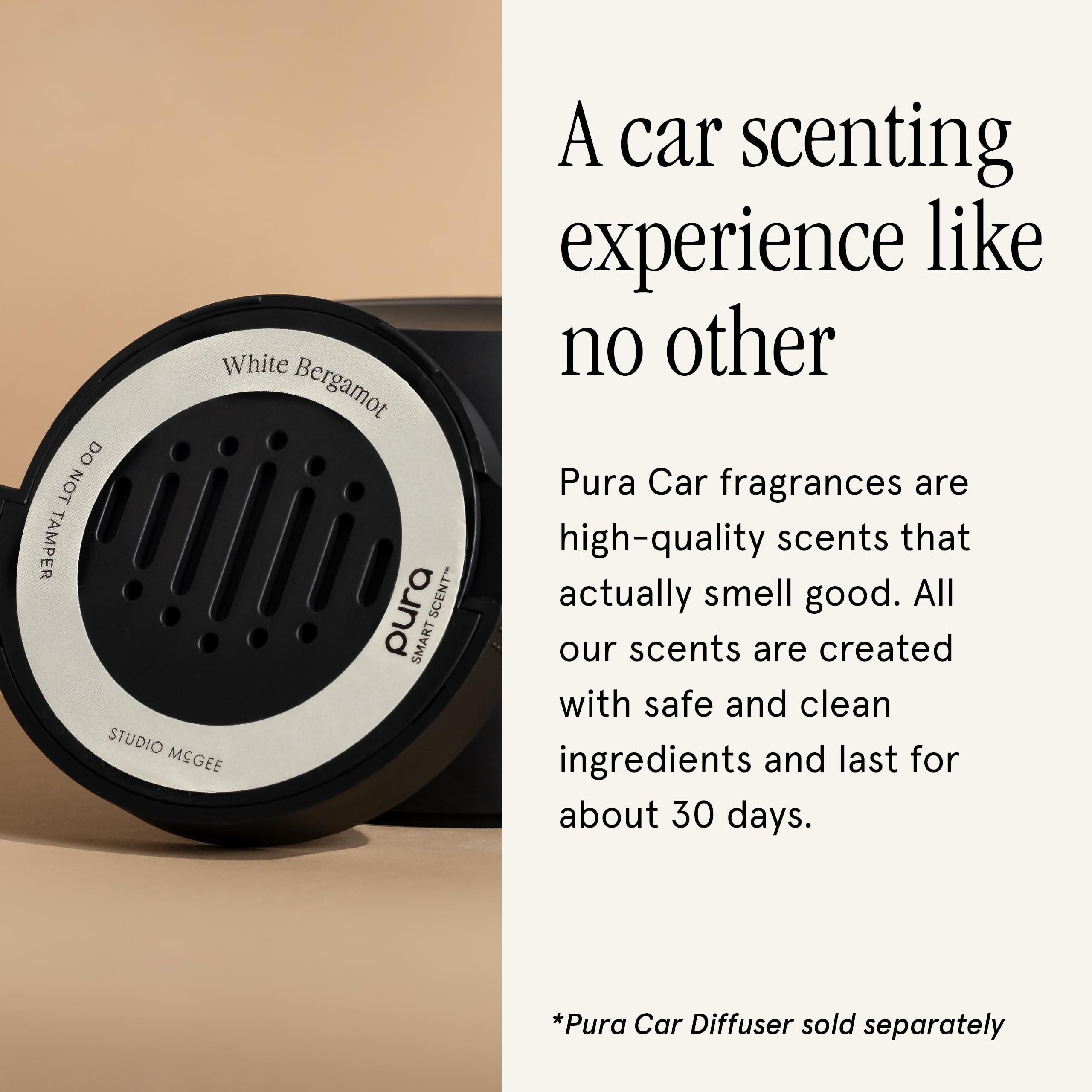 Pura Studio McGee car diffuser with motion sensor for hands-free scent control