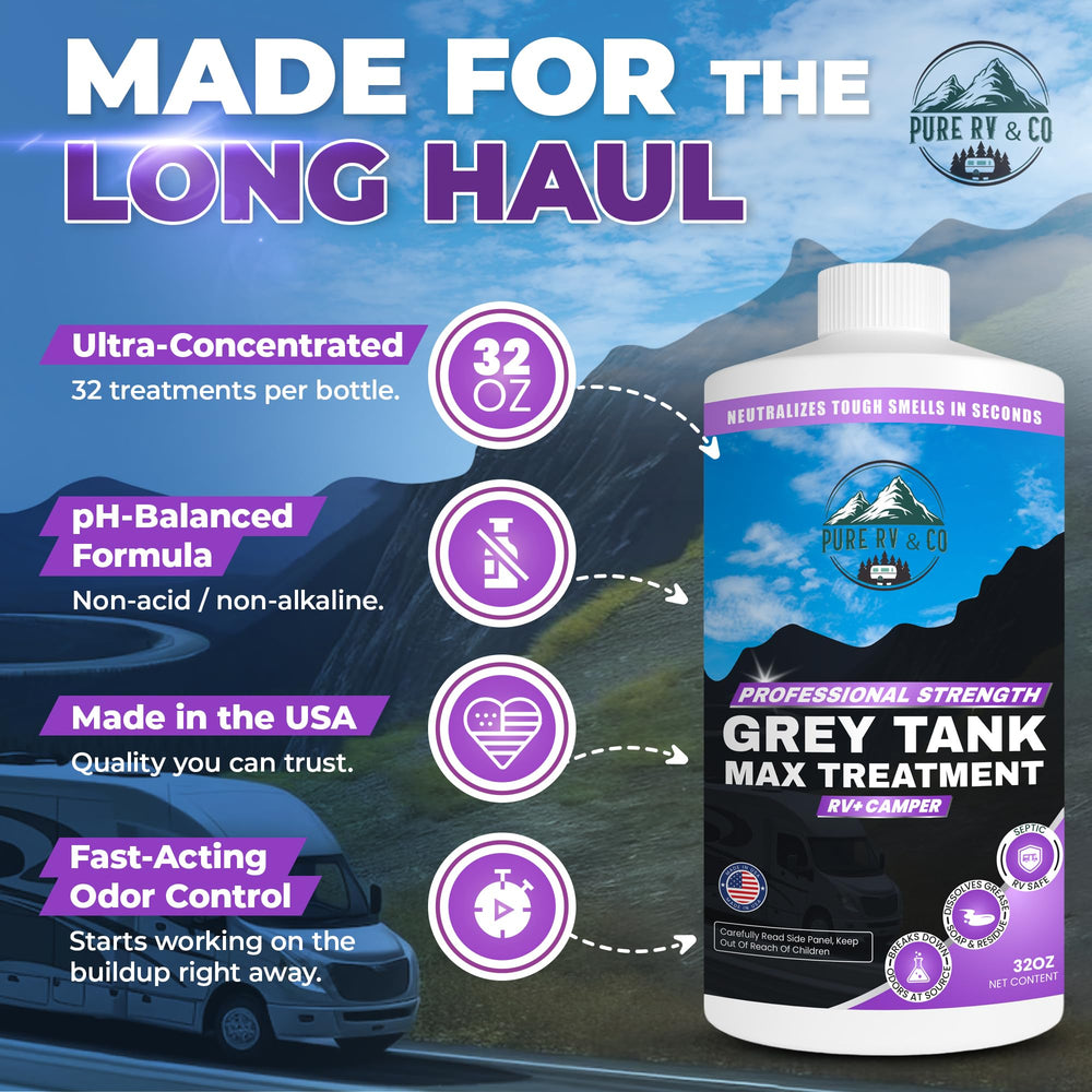 Pure RV tank cleaner application demonstrates quick, sensor-friendly maintenance