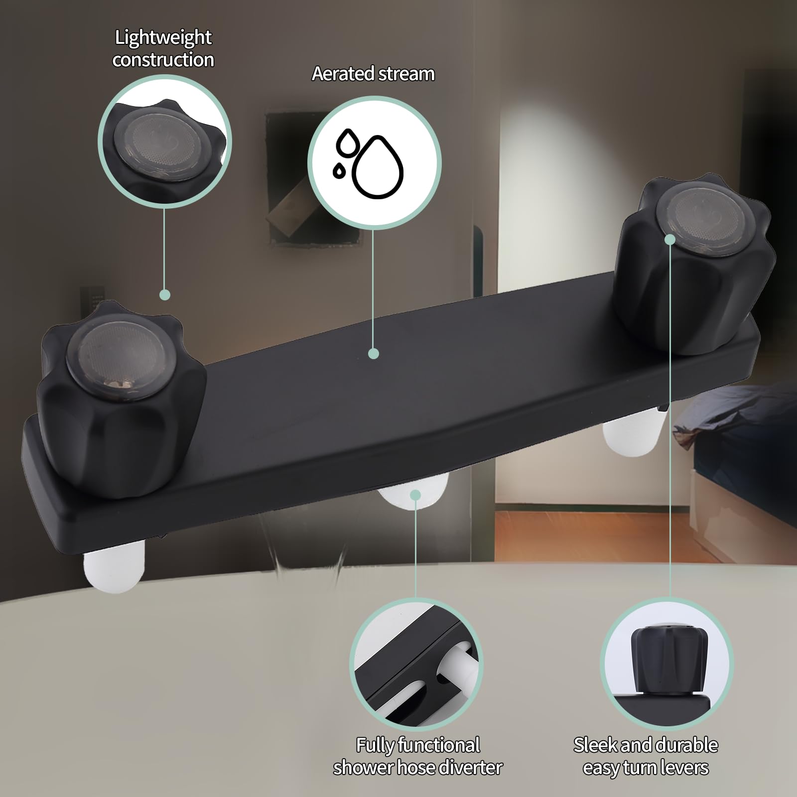 PureHaven RV shower faucet wall-mount for quick, space-saving upgrade.