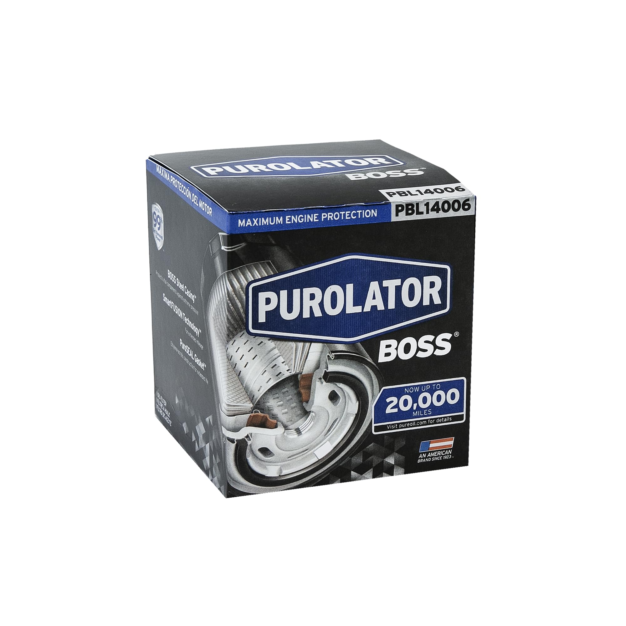 Compatibility chart showing GM and Chrysler fitment options for Purolator BOSS
