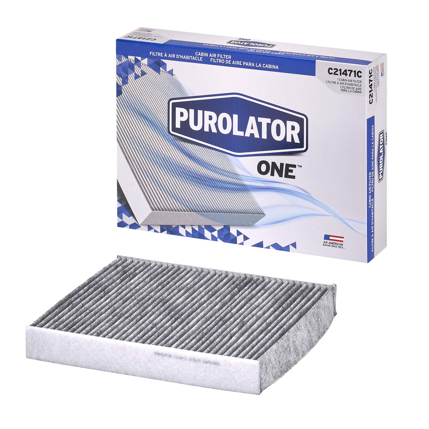 Purolator C21471C cabin air filter with activated carbon reduces odors inside the vehicle.