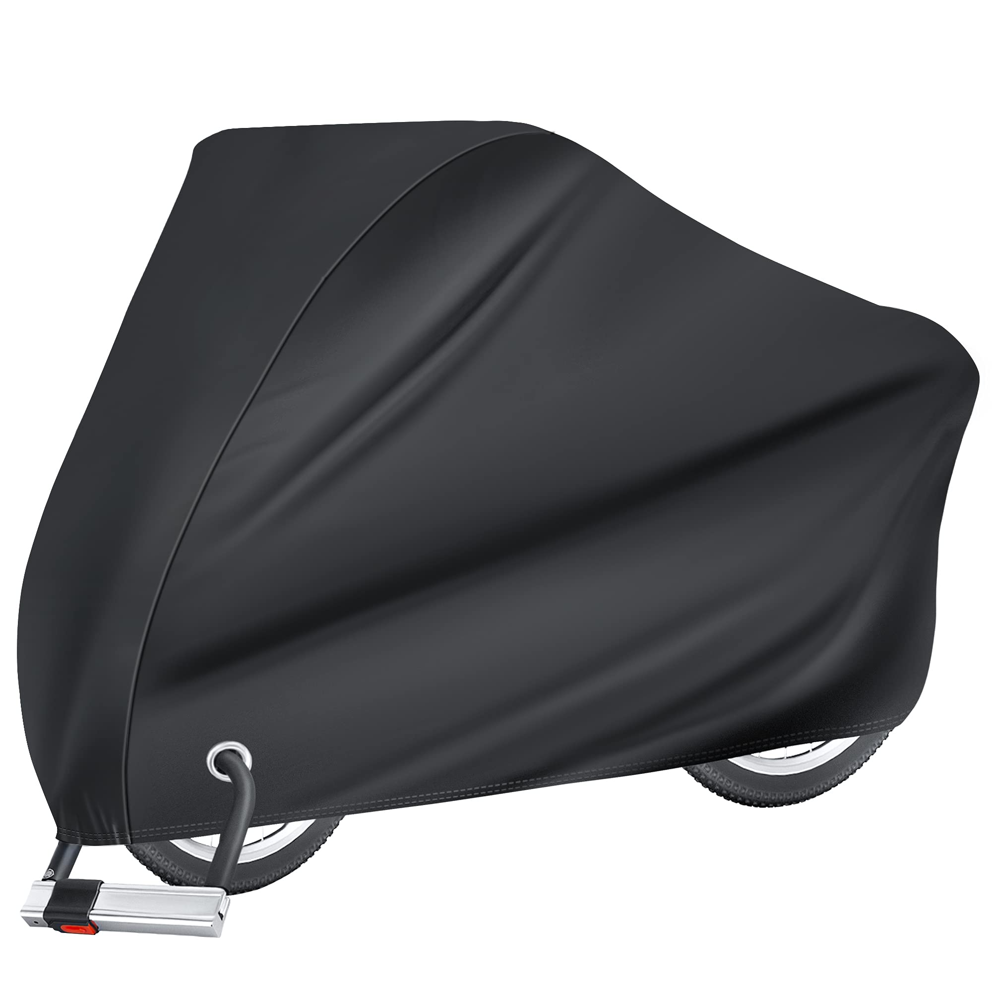 Puroma bike cover protecting a single bike from rain and dust — front view.
