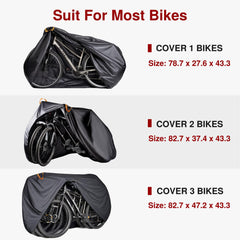 Puroma bike cover shielding two bikes from weather, shown from the side.