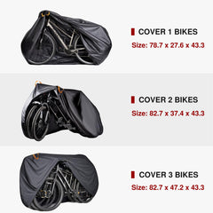Puroma bike cover shown with two bikes under protection for storage convenience.