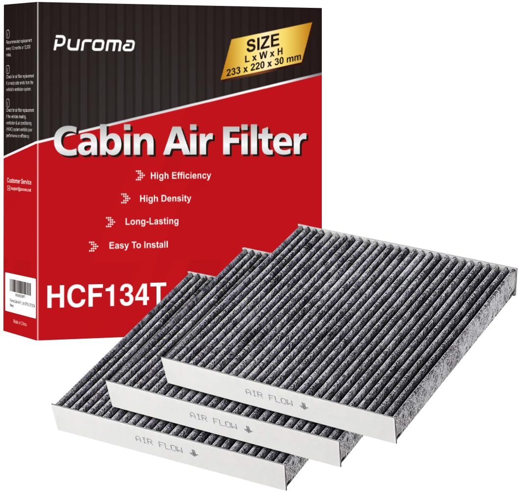 Puroma activated carbon cabin filter pack keeps air fresh.