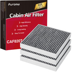 Puroma Cabin Air Filter with Activated Carbon product shot showing odor control for a fresher cabin.