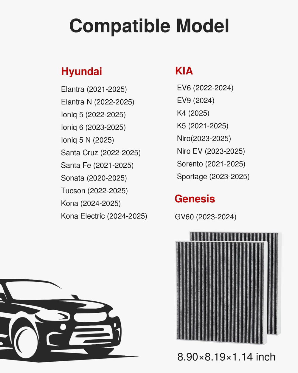 Puroma cabin air filter visual comparison shows filtration media.