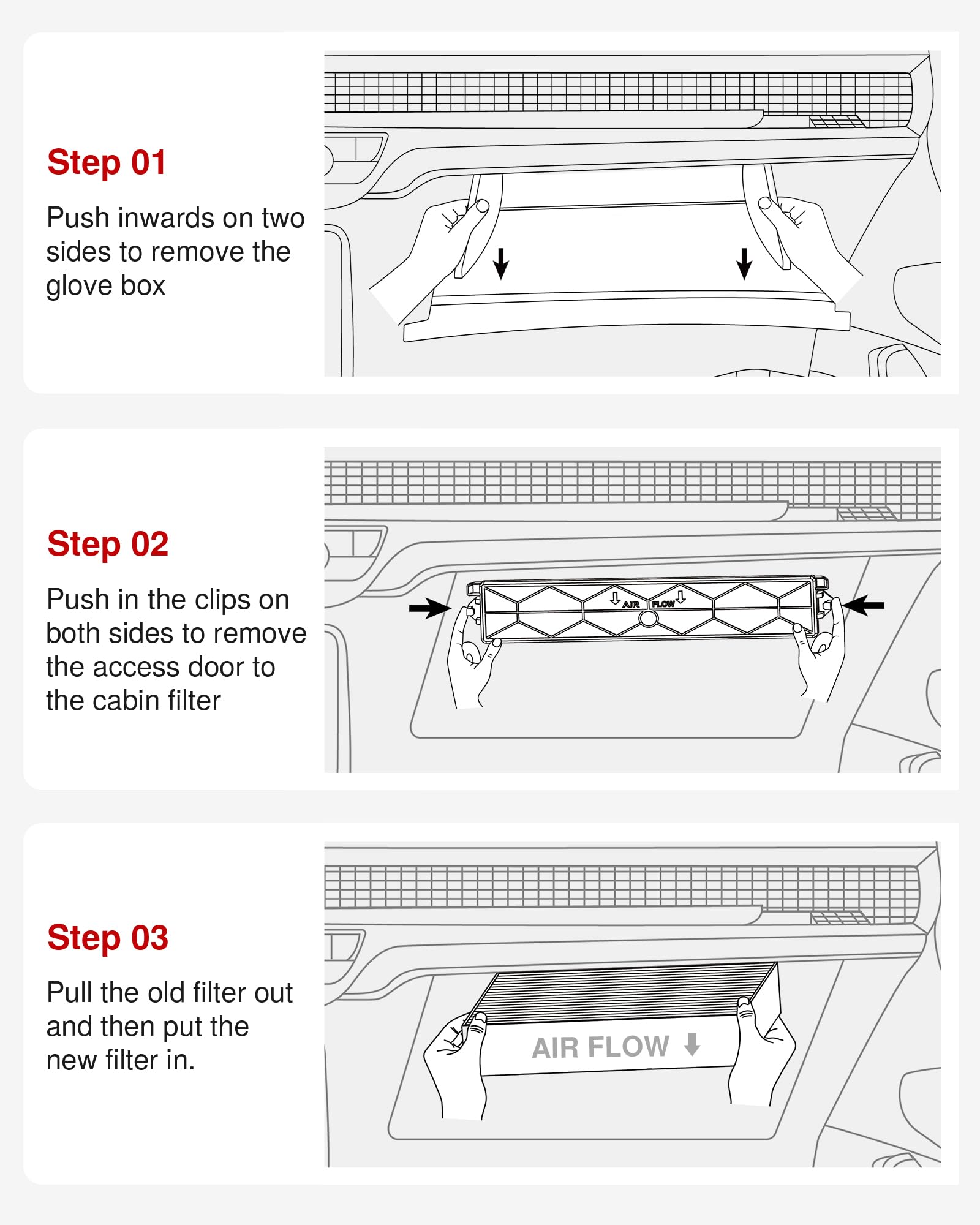 Puroma cabin air filter installation timer suggests a 10-minute setup.