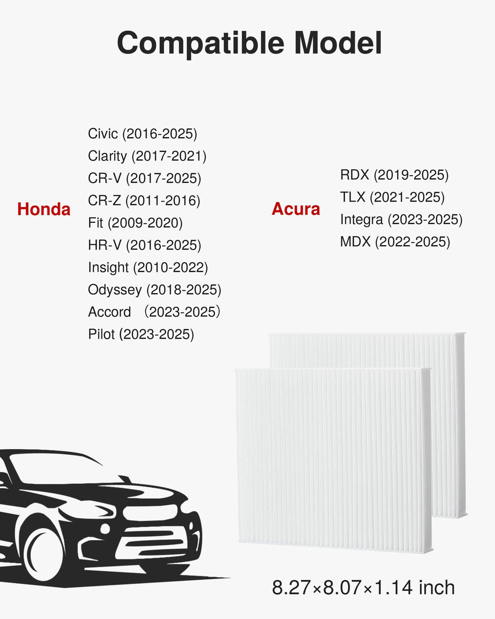 Puroma filter orientation guide with correct airflow arrow for easy install.