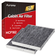Puroma two-pack cabin air filter with activated charcoal for fresher interior air