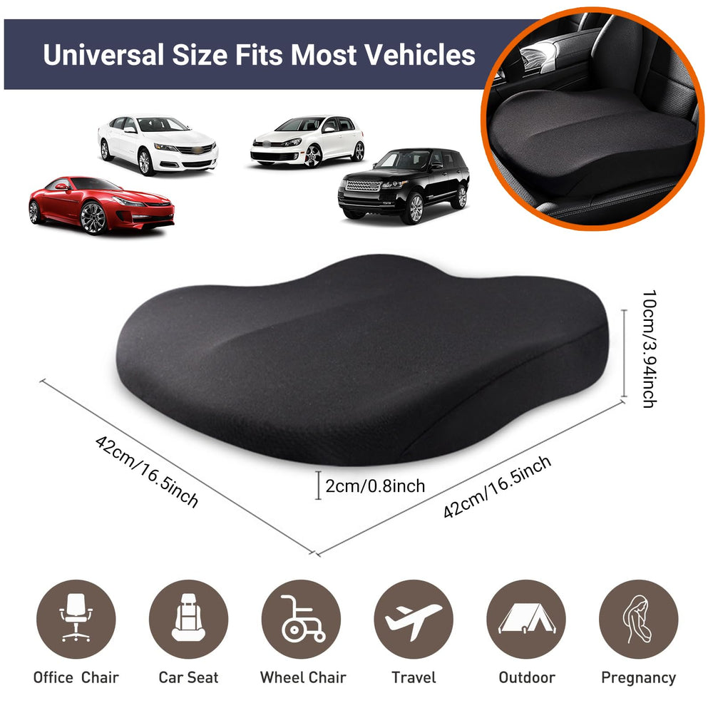 Putniu wedge pad supports pelvis and tailbone during long drives.