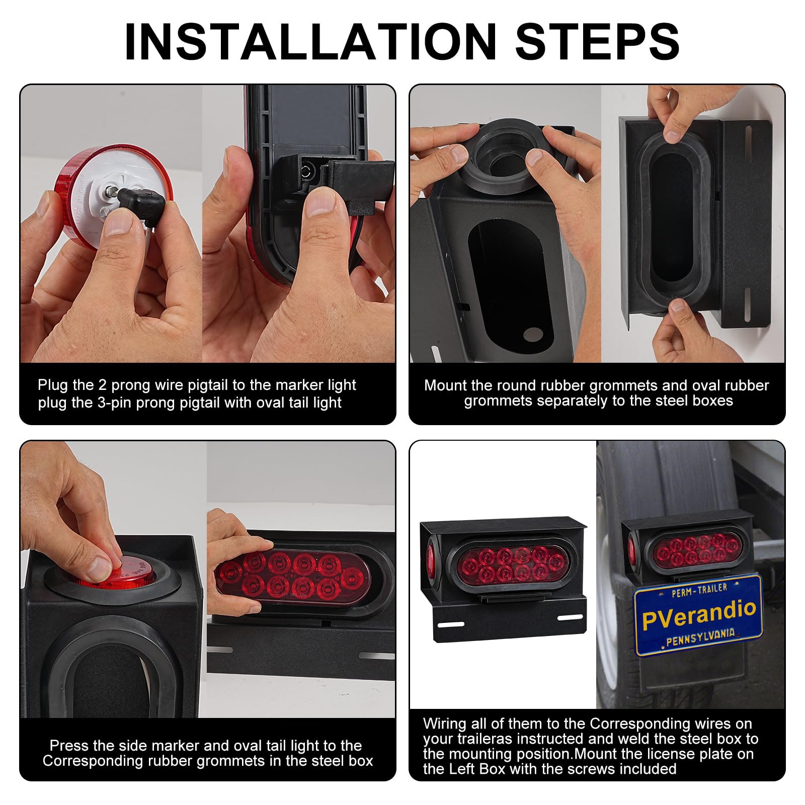 PVerandio 2in round red side marker light for side signaling