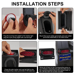 PVerandio 2in round red side marker light for side signaling