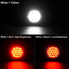 PVerandio 4in LED round trailer light in white back-up mode for safer reversing.
