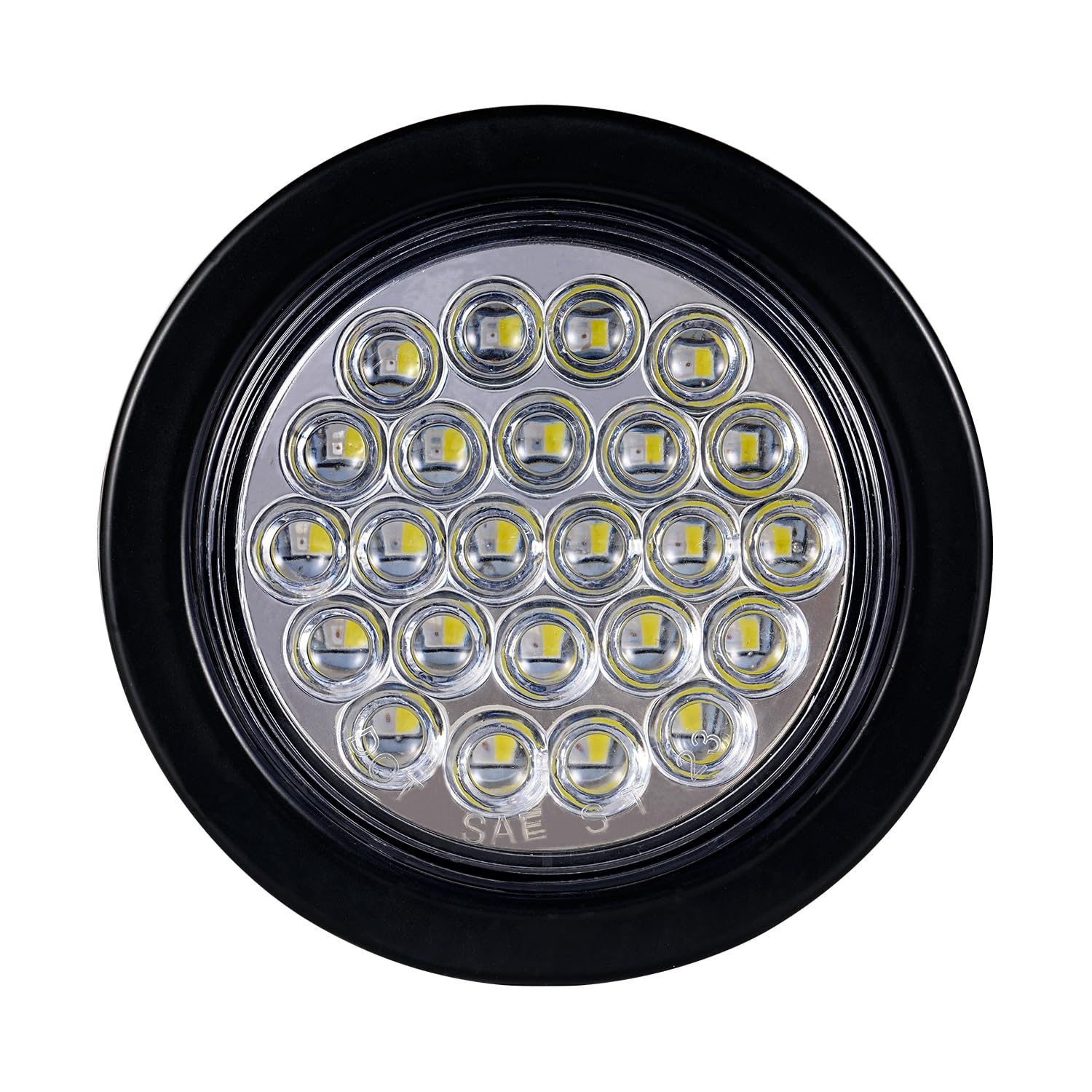PVerandio clear housing dual-color trailer light showing red stop and white backup.