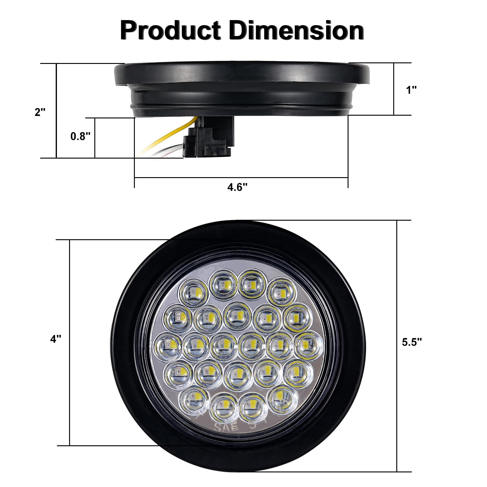 PVerandio installation guide visual of mounting a 4in round trailer light.