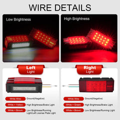 PVerandio right LED trailer light close-up displaying license illumination and marker lighting.