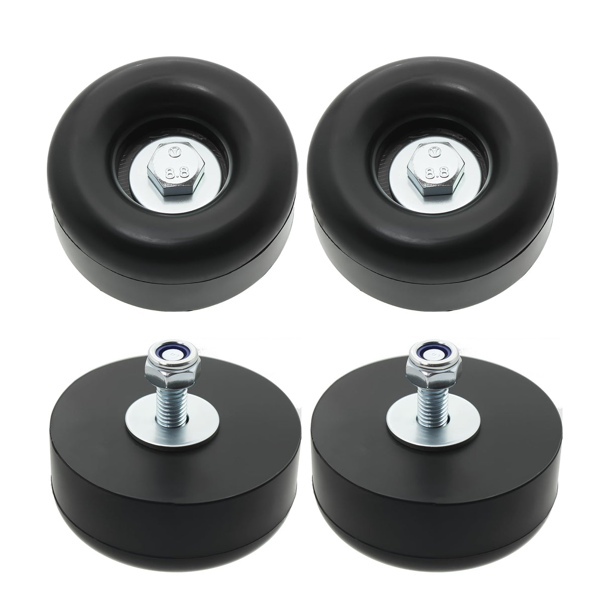 PWEOW 2.5-inch round trailer bumper close-up highlights rugged rubber performance.