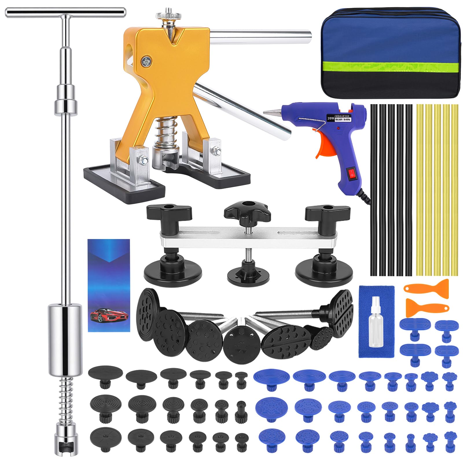 PXHTMPK car dent puller kit packaging shows contents for quick setup.