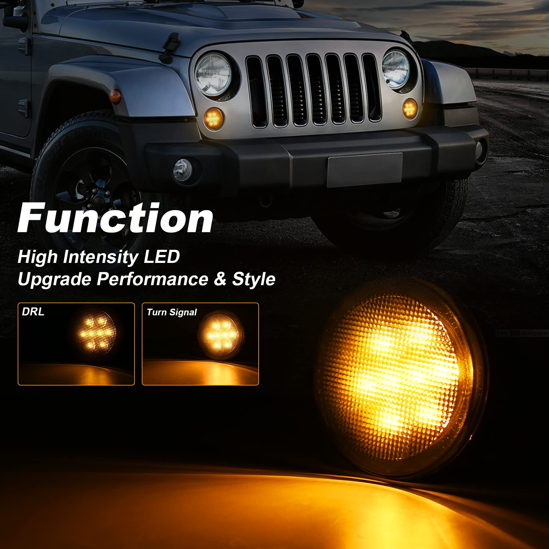 PXPART amber LEDs in honeycomb pattern create stealthy, stylish front signals.