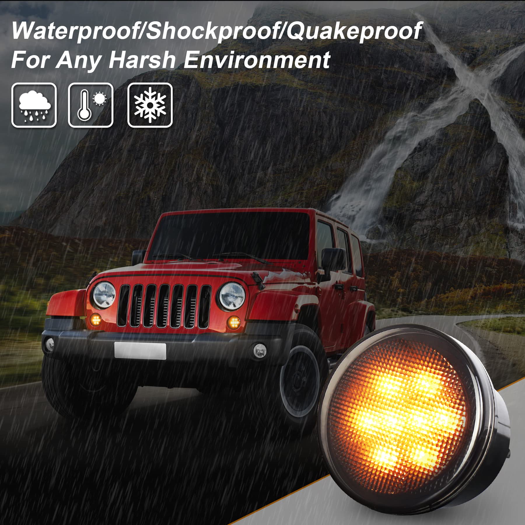 PXPART waterproof, shockproof, dustproof design for rugged Jeep use.