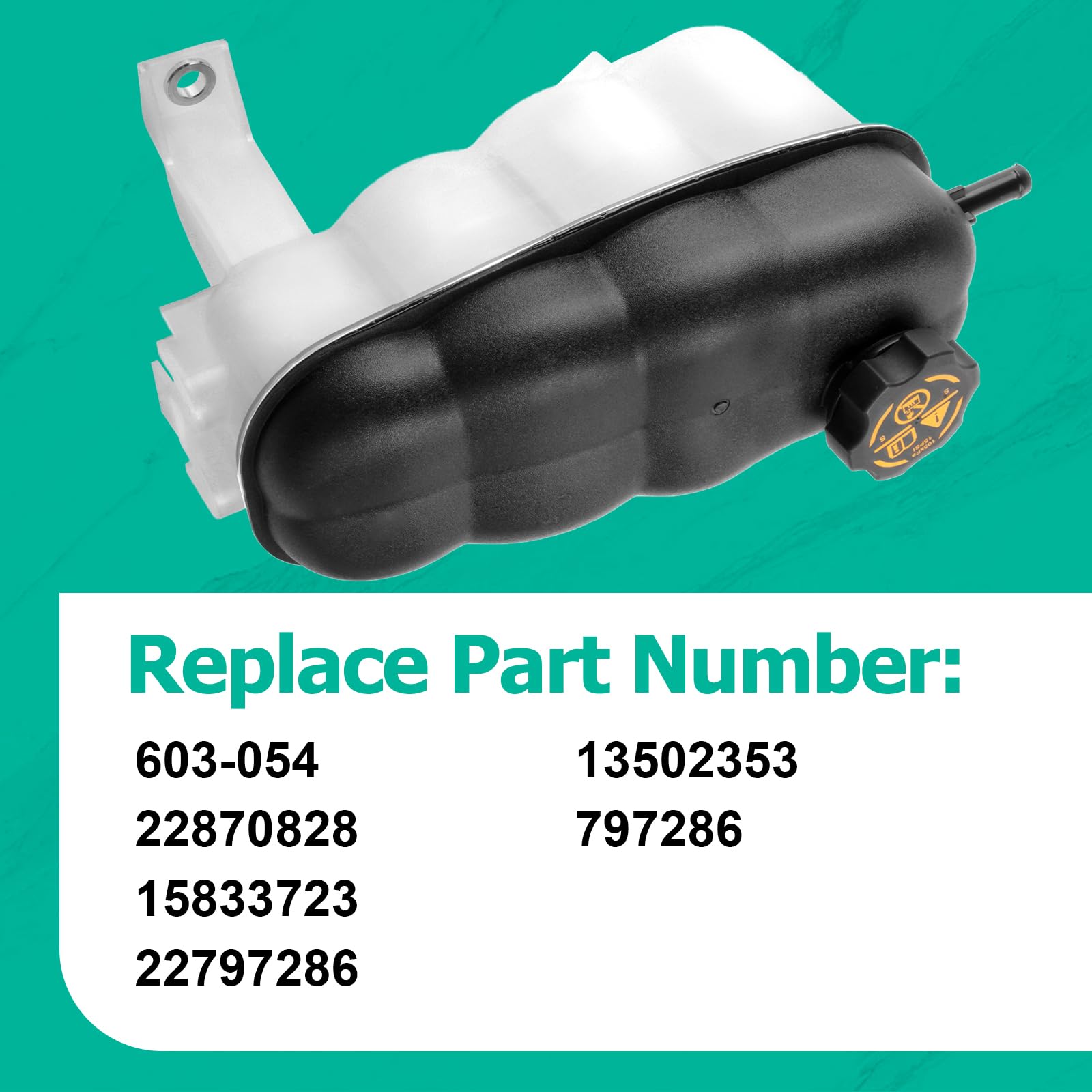 PYHAUTO engine coolant reservoir tank with cap compatible with Silverado and Sierra 1500