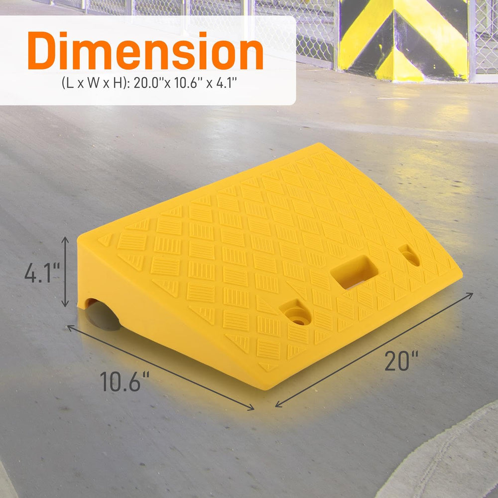 Pyle curb ramps with textured surface improve traction on uneven surfaces.