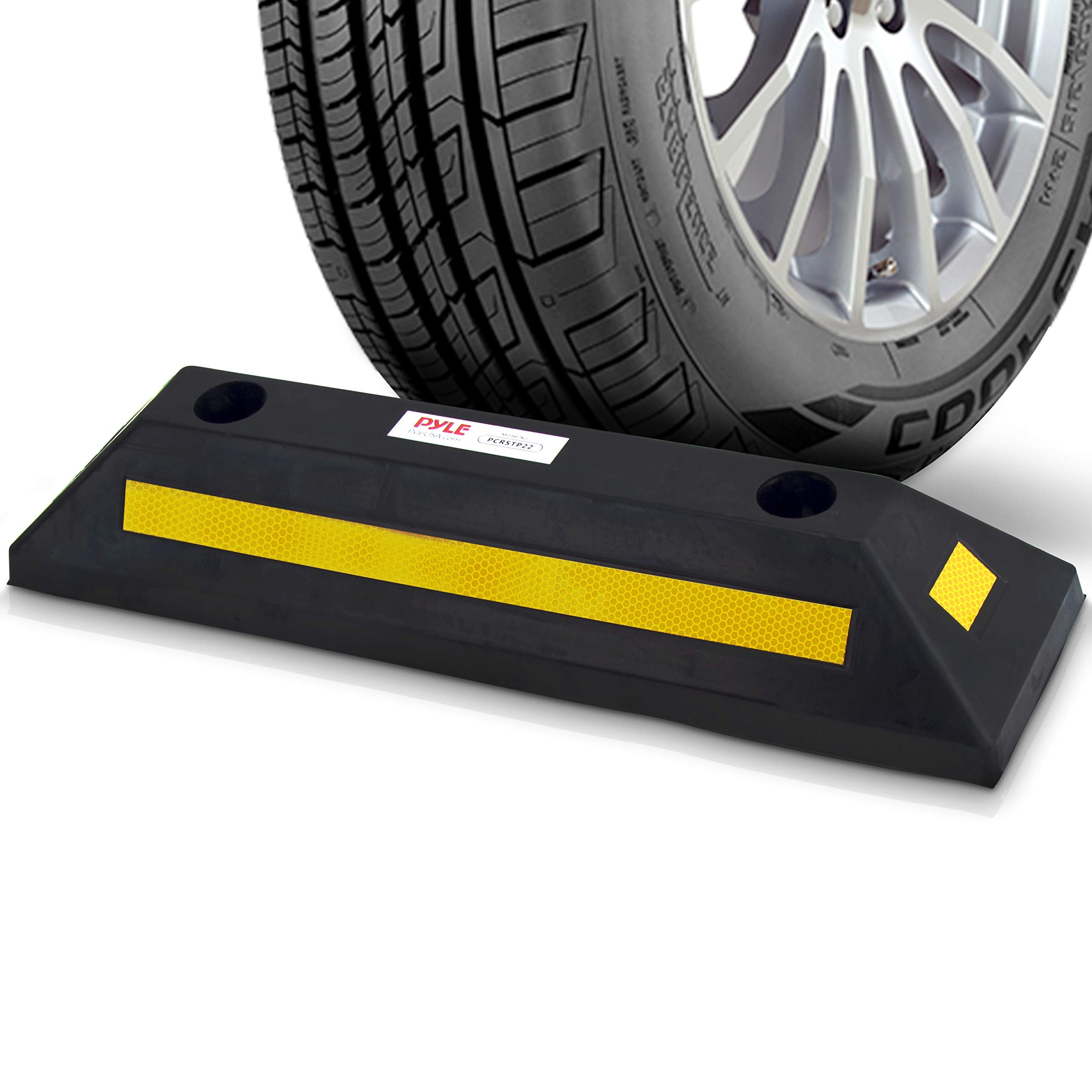 Pyle PCRSTP11 curb garage stopper angle view guides parking accurately.