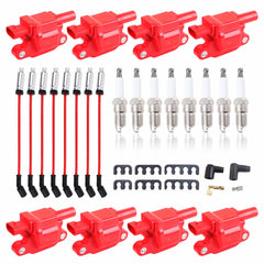 Pynccid UF413 square coil pack red front view showing fit for 5.3L V8 GM trucks