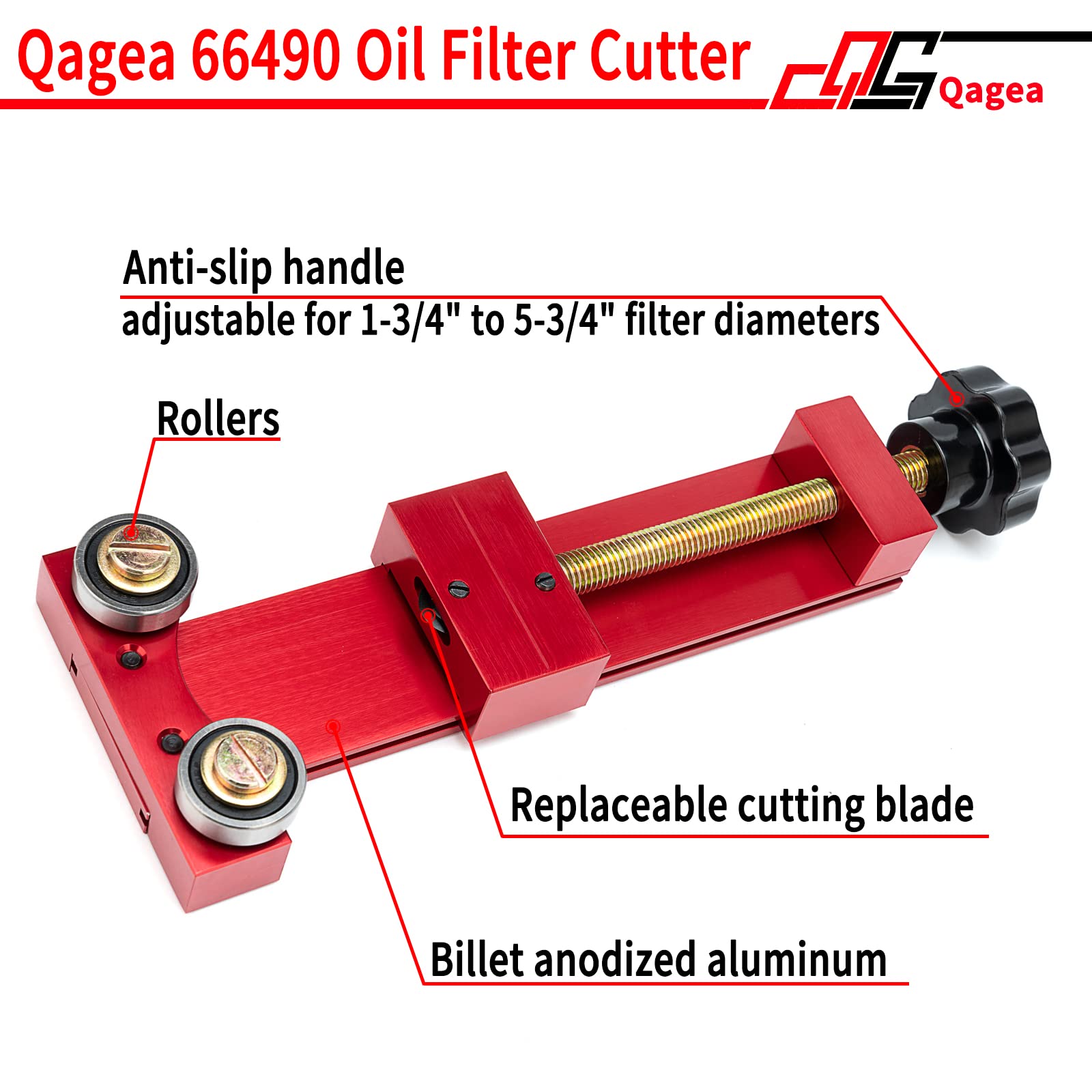 Qagea 66490 cutter in action cutting a filter for inspection