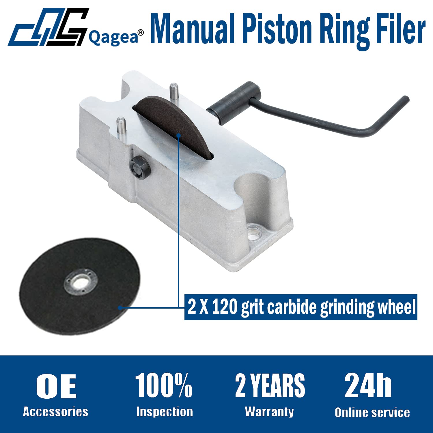 Qagea aluminum-bodied piston ring filer highlighting durable construction