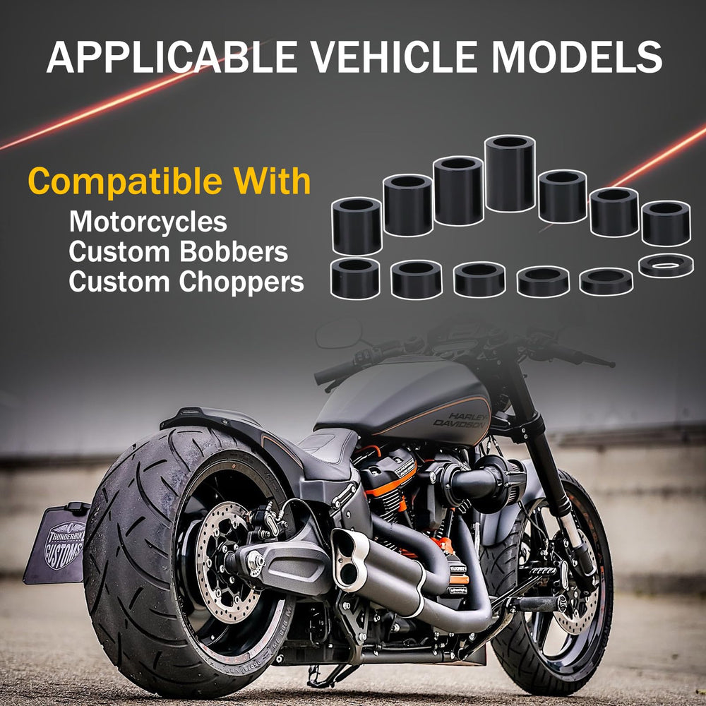 Qagea axle spacer kit installation on Harley scene demonstrates straightforward fit