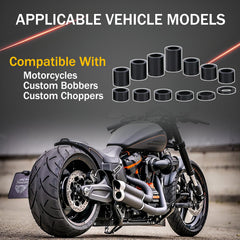 Qagea axle spacer kit installation on Harley scene demonstrates straightforward fit
