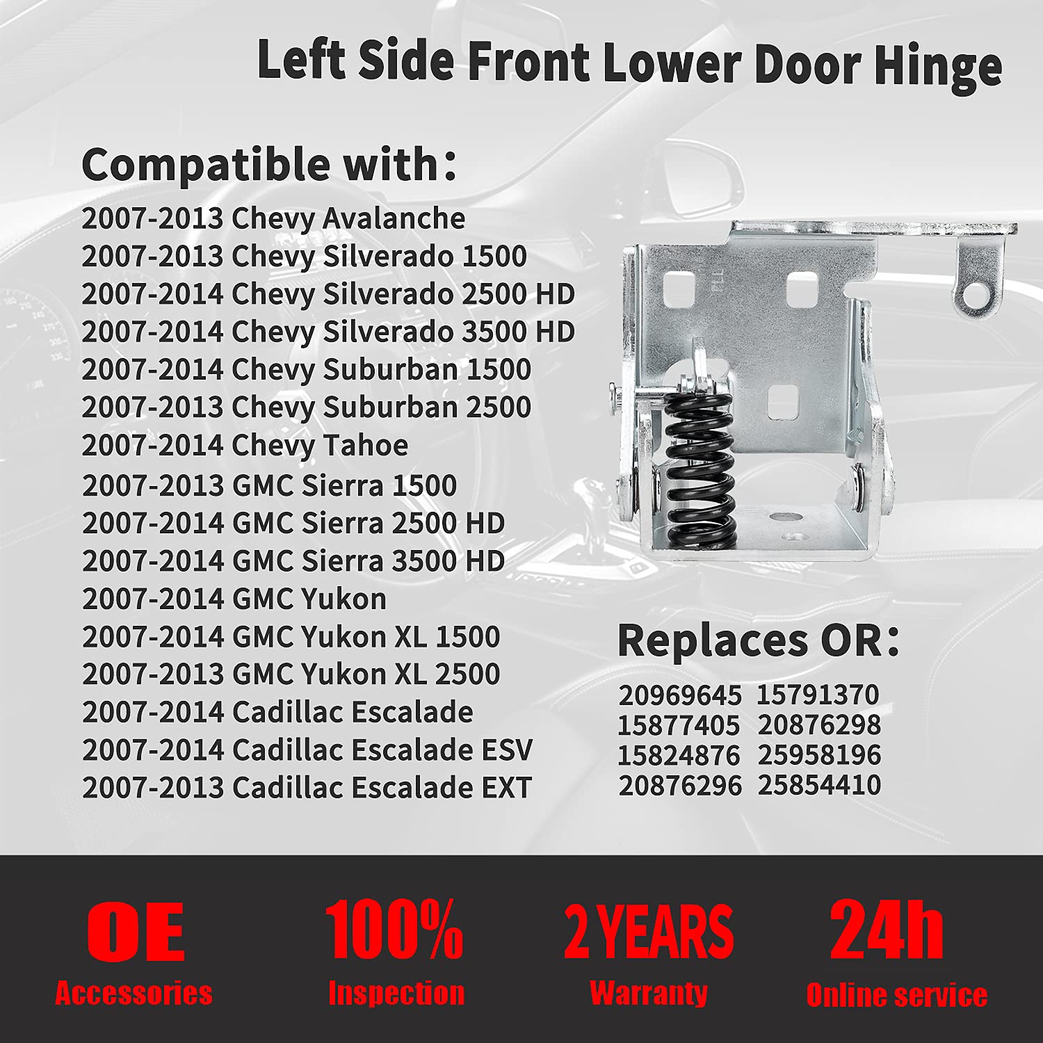 Qagea front lower door hinge left driver side for Chevy Silverado 1500 enhances door movement and durability.