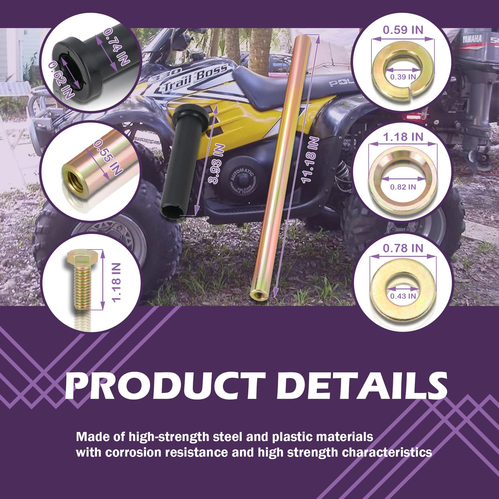 Qagea front A-arm kit aids restoration of steering stability on trails