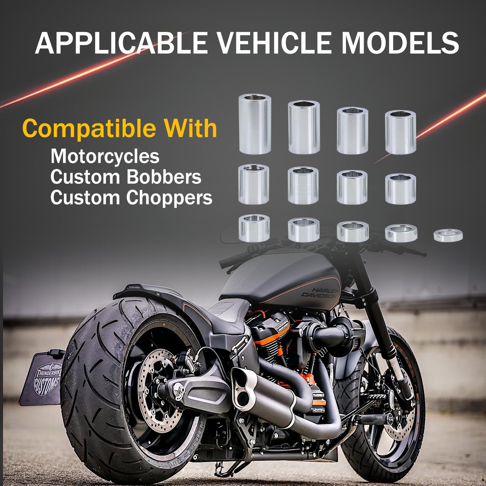 Qagea Harley-compatible spacers pack for custom builds.