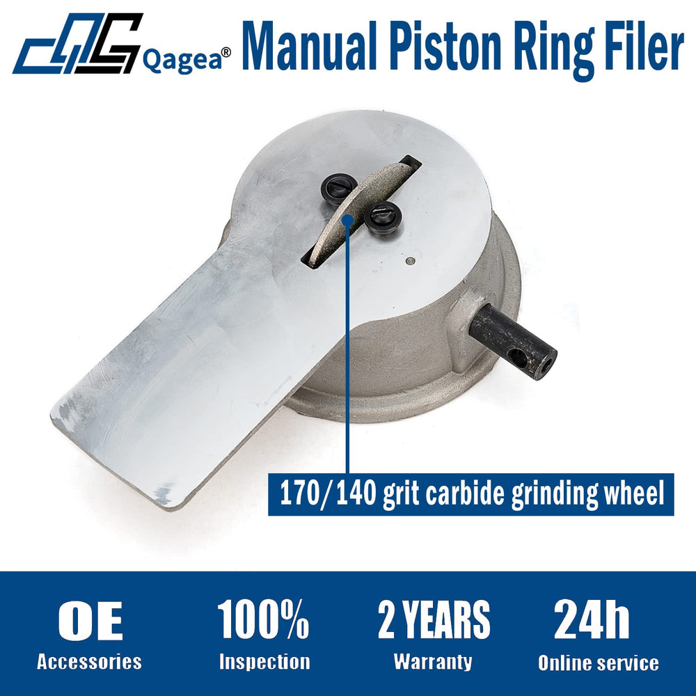 Qagea piston ring end-cap filer tool demonstrates quick, accurate trimming