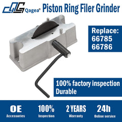 Qagea piston ring filer showing the positioning pin for precise alignment