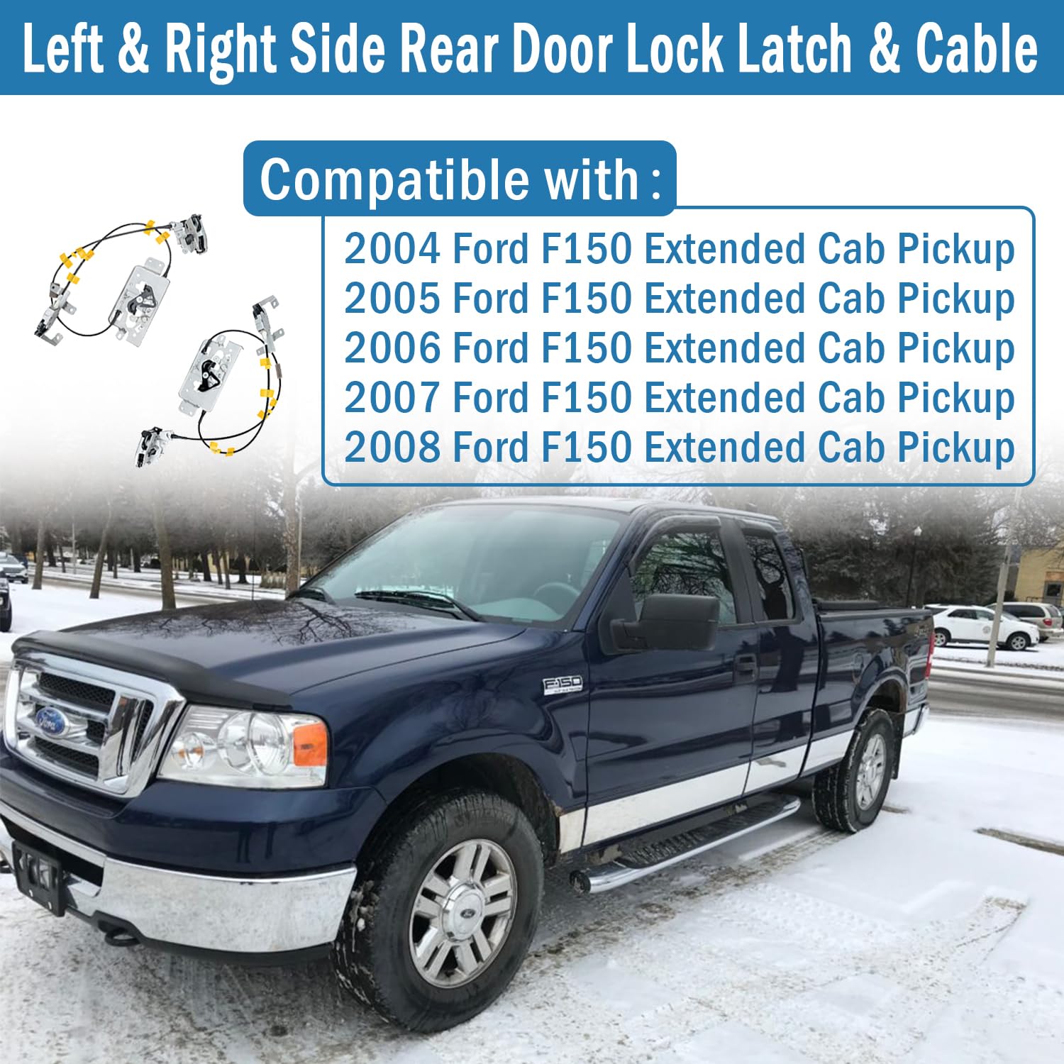 Qagea rear door lock latch cable on right passenger side for Ford F-150, privacy impact