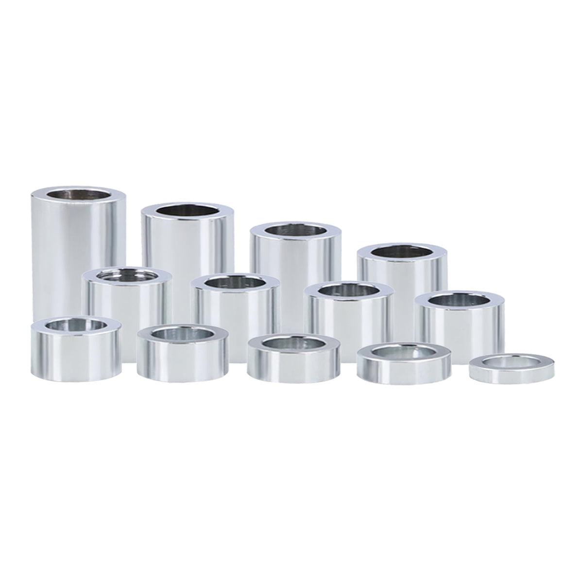 Qagea wheel axle spacer kit chrome assembly for Harley motorcycles.