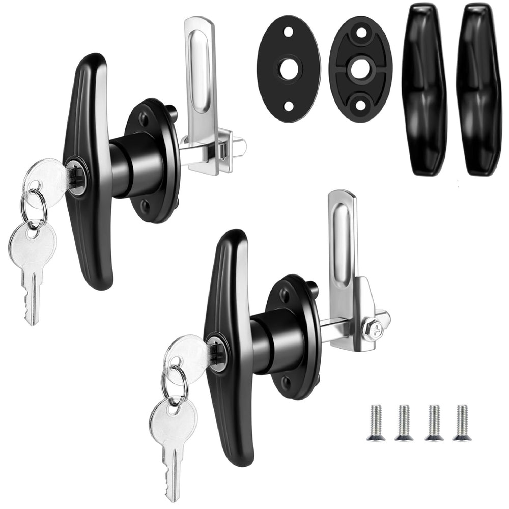 QANVEE truck cap T-handle lock set front view with universal fit.