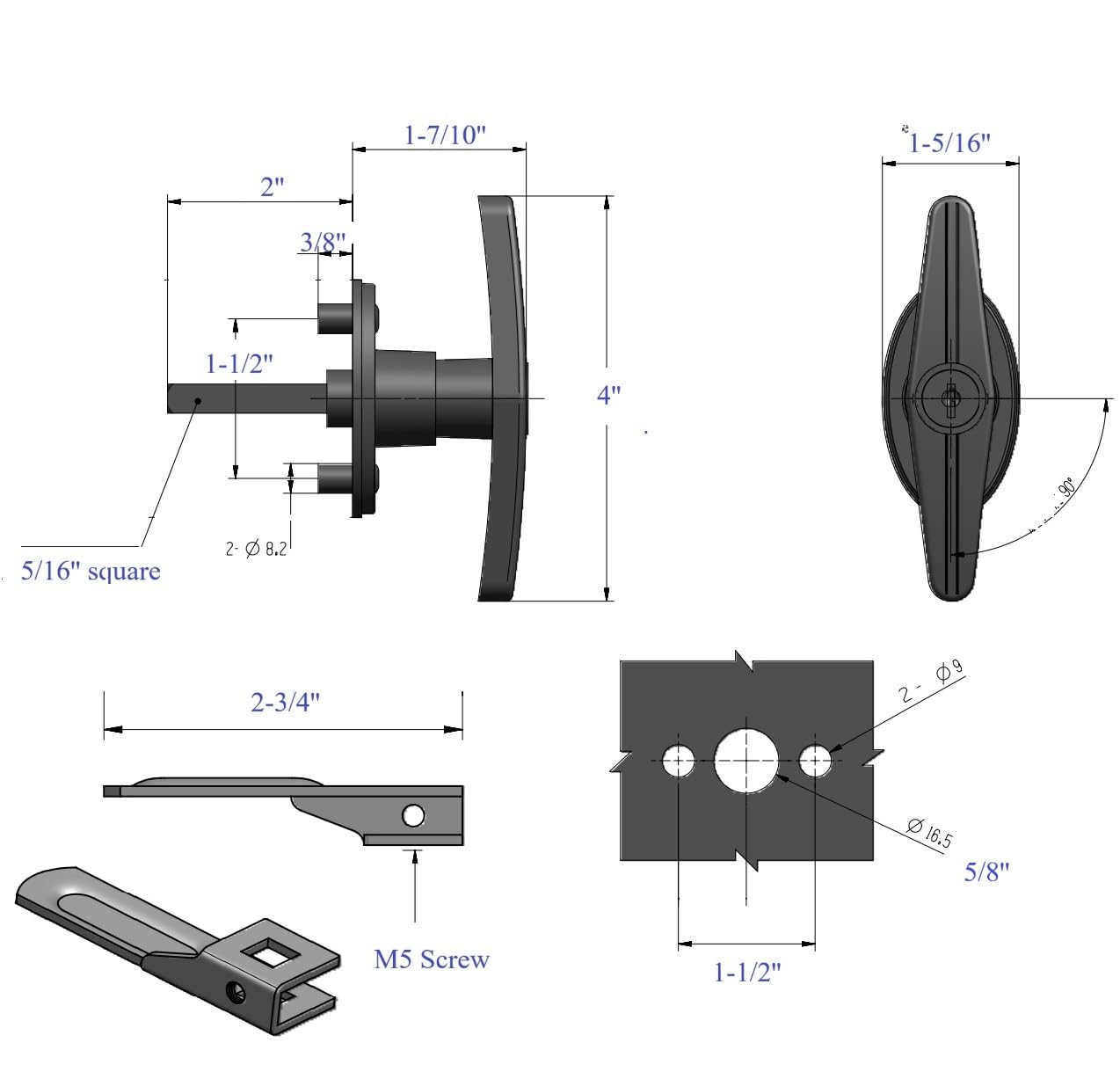 QANVEE zinc die-cast finish conveys durable weather resistance.
