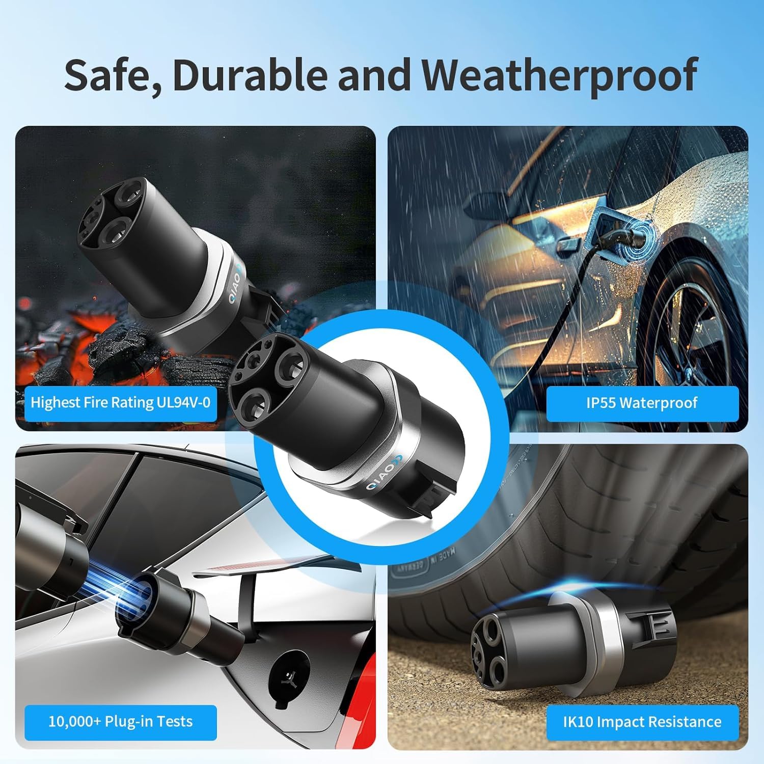 QAOFUL compact design fits easily in vehicle storage